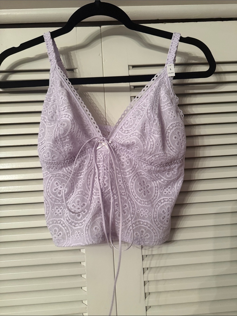 PINK Victoria's Secret Lavender Lace Tie-Front Cami